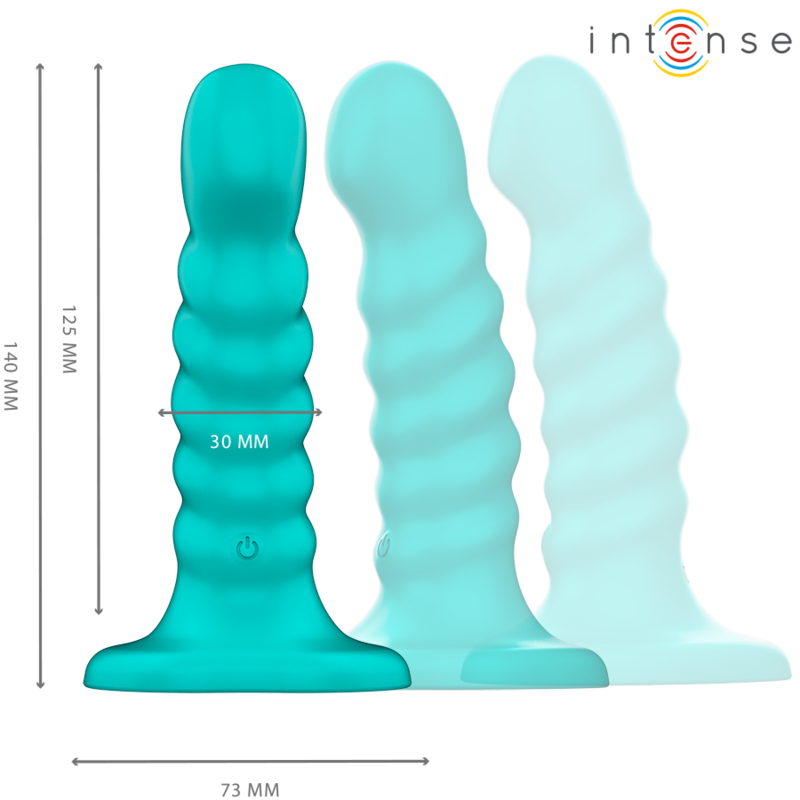 INTENSE - BUFFY VIBRATEUR TAILLE S DESIGN SPIRALE 10 VIBRATIONS TÉLÉCOMMANDE BLEUE - Sensualia