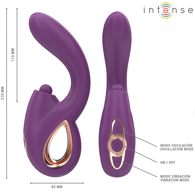 INTENSE - LALI VIBRATEUR MULTIFONCTION POINT G TAPPING & THRUST & VIBRATION VIOLET - Sensualia