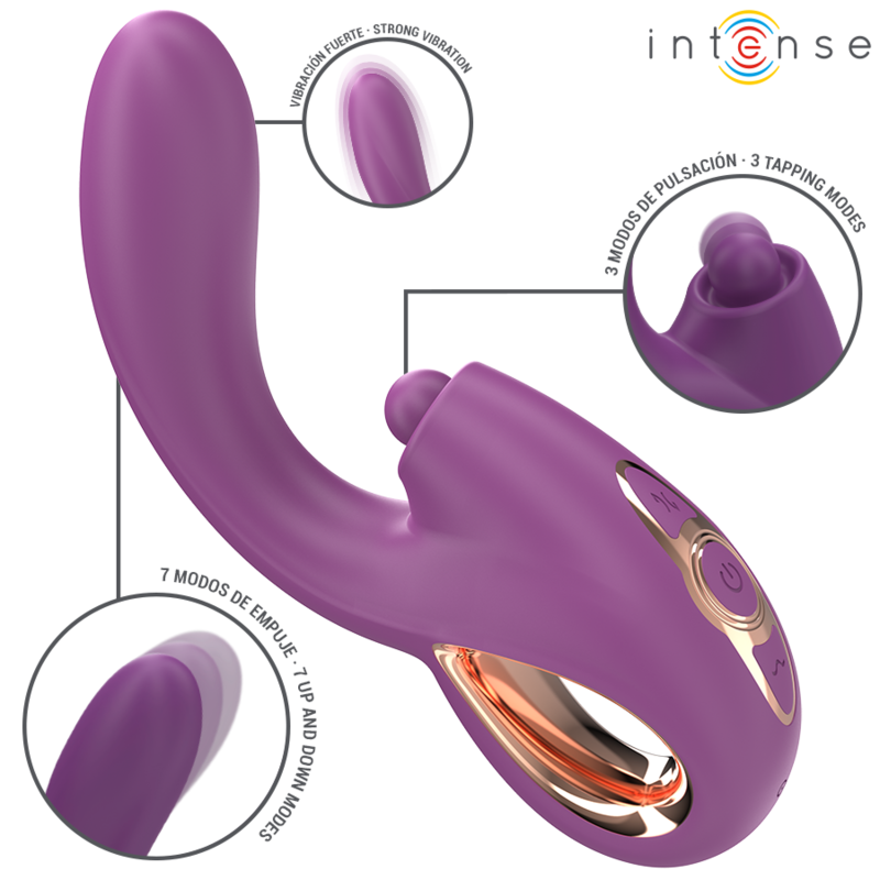 INTENSE - LALI VIBRATEUR MULTIFONCTION POINT G TAPPING & THRUST & VIBRATION VIOLET - Sensualia