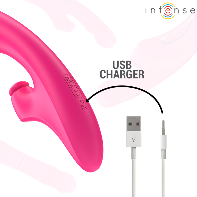 INTENSE - EMI VIBRATEUR 13,5 CM MULTIFONCTION 3 EN 1 10 VIBRATIONS ROSE - Sensualia