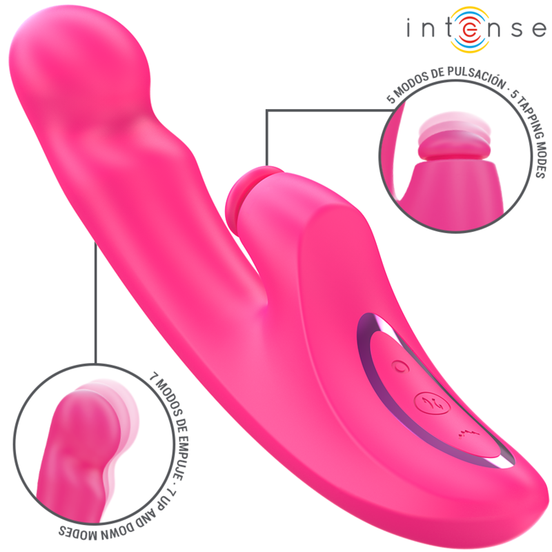INTENSE - EMI VIBRATEUR 13,5 CM MULTIFONCTION 3 EN 1 10 VIBRATIONS ROSE - Sensualia