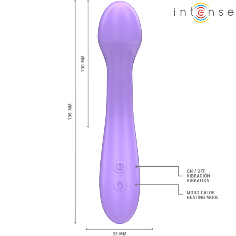 INTENSE - BECKY VIBRATEUR 19 CM CHAUFFANT 7 VIBRATIONS VIOLET - Sensualia