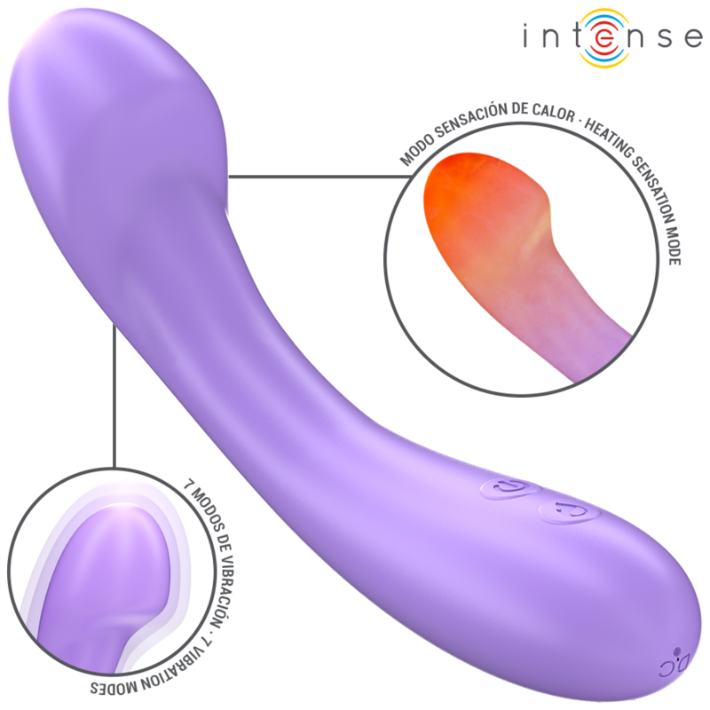 INTENSE - BECKY VIBRATEUR 19 CM CHAUFFANT 7 VIBRATIONS VIOLET - Sensualia