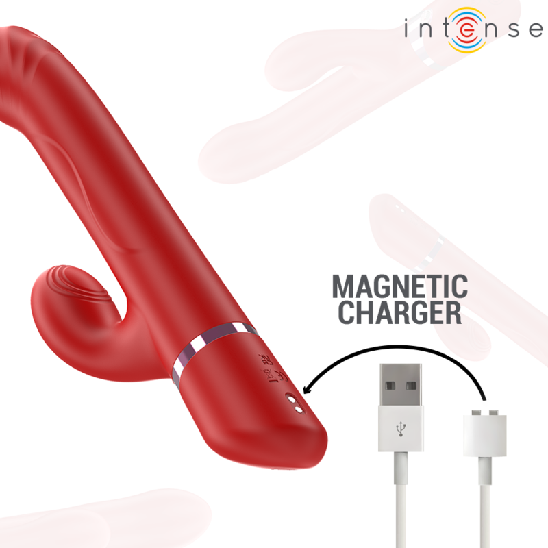 INTENSE - LELE VIBRATEUR MULTIFONCTION ROTATIF & OSCILLANT & STIMULANT ROUGE - Sensualia