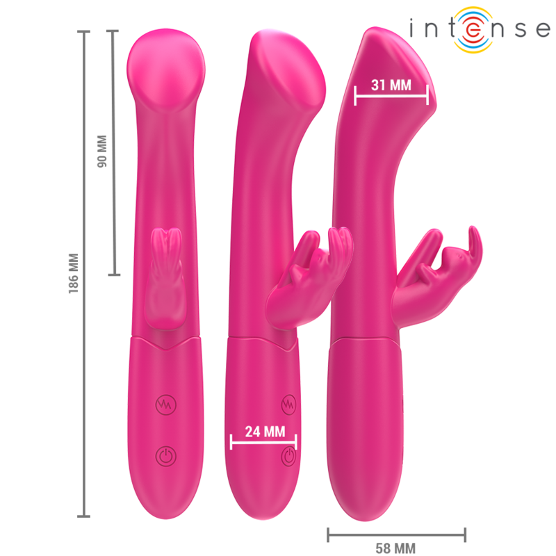 INTENSE - JULIETA VIBRATEUR RABBIT 18,6 CM 10 VIBRATIONS ROSE - Sensualia
