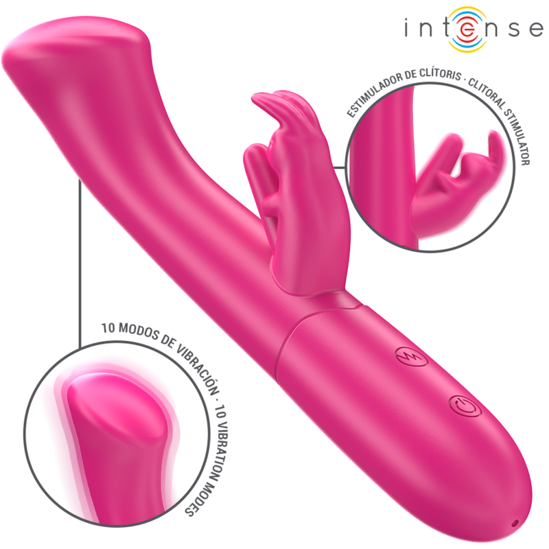 INTENSE - JULIETA VIBRATEUR RABBIT 18,6 CM 10 VIBRATIONS ROSE - Sensualia