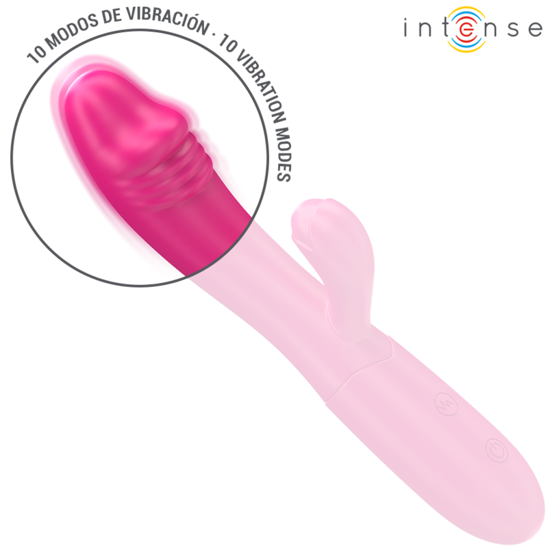INTENSE - IVY VIBRATEUR FLEXIBLE 10 VIBRATIONS AVEC LANGUE STIMULANTE ROSE - Sensualia