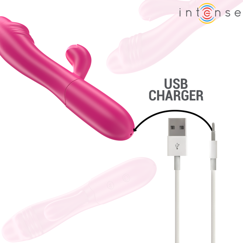 INTENSE - IVY VIBRATEUR FLEXIBLE 10 VIBRATIONS AVEC LANGUE STIMULANTE ROSE - Sensualia