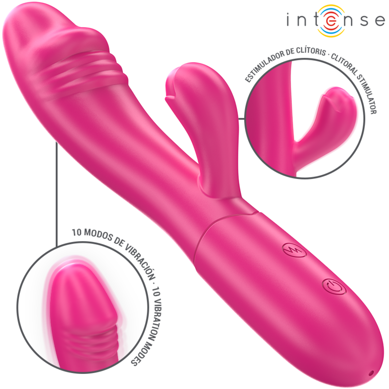 INTENSE - IVY VIBRATEUR FLEXIBLE 10 VIBRATIONS AVEC LANGUE STIMULANTE ROSE - Sensualia