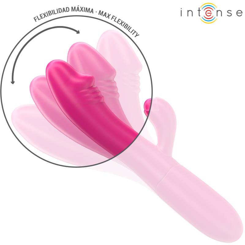 INTENSE - IVY VIBRATEUR FLEXIBLE 10 VIBRATIONS AVEC LANGUE STIMULANTE ROSE - Sensualia