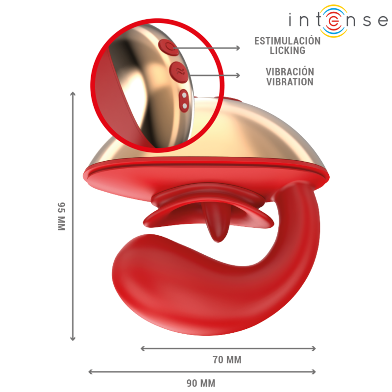 INTENSE - VIBRATEUR & STIMULATEUR MARIAH EN FORME DE U 10 VIBRATIONS ROUGE - Sensualia