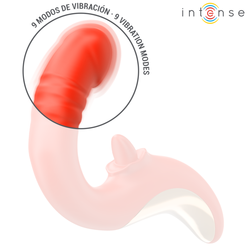 INTENSE - VIBRATEUR ET STIMULATEUR PAULINA EN FORME DE U ROUGE - Sensualia