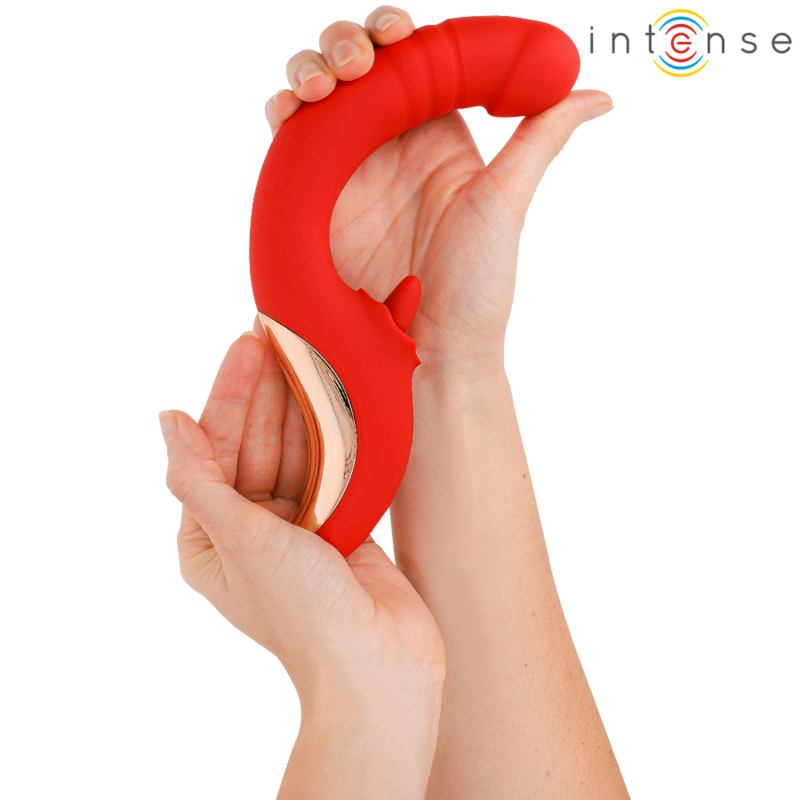 INTENSE - VIBRATEUR ET STIMULATEUR PAULINA EN FORME DE U ROUGE - Sensualia