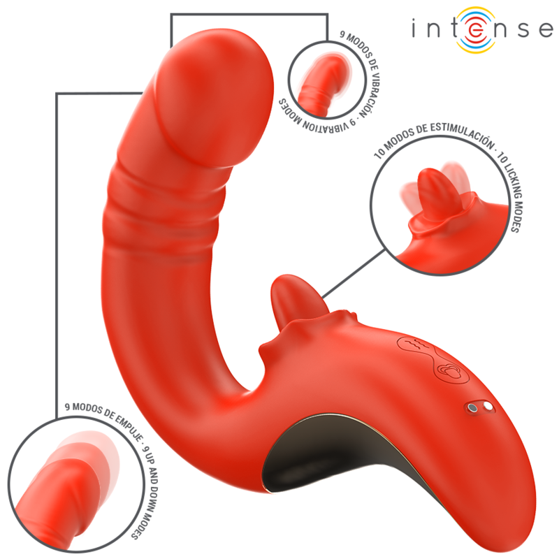 INTENSE - VIBRATEUR ET STIMULATEUR PAULINA EN FORME DE U ROUGE - Sensualia