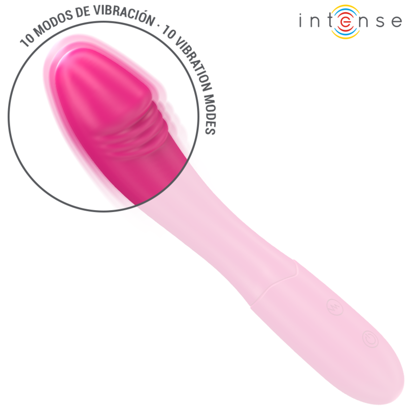 INTENSE - BELINDA VIBRATEUR 19 CM FLEXIBLE 10 VIBRATIONS ROSE - Sensualia