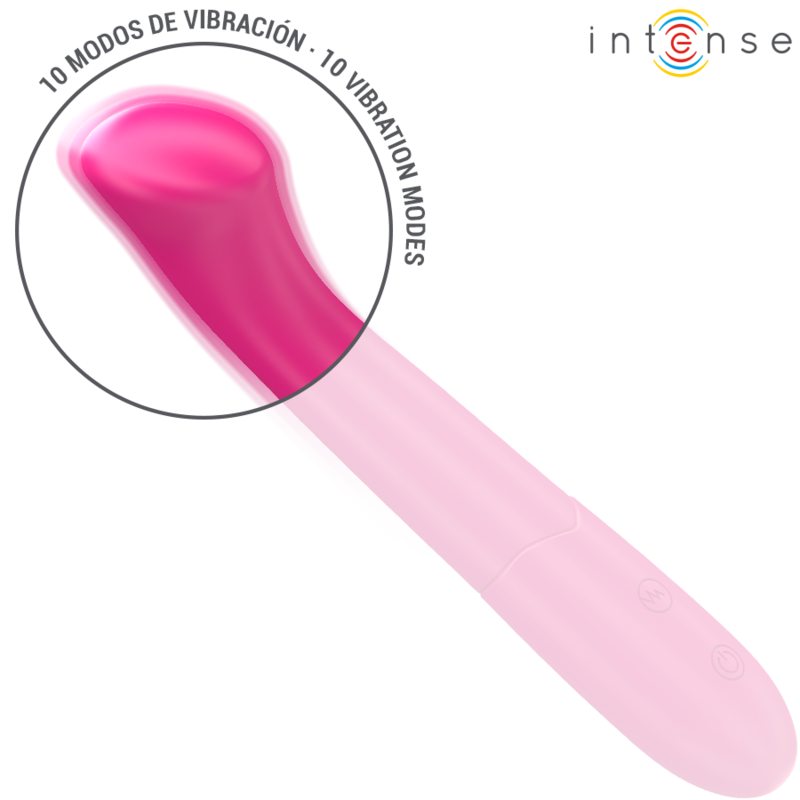 INTENSE - PATY VIBRATEUR 19 CM FLEXIBLE 10 VIBRATIONS MODÈLE 2 ROSE - Sensualia