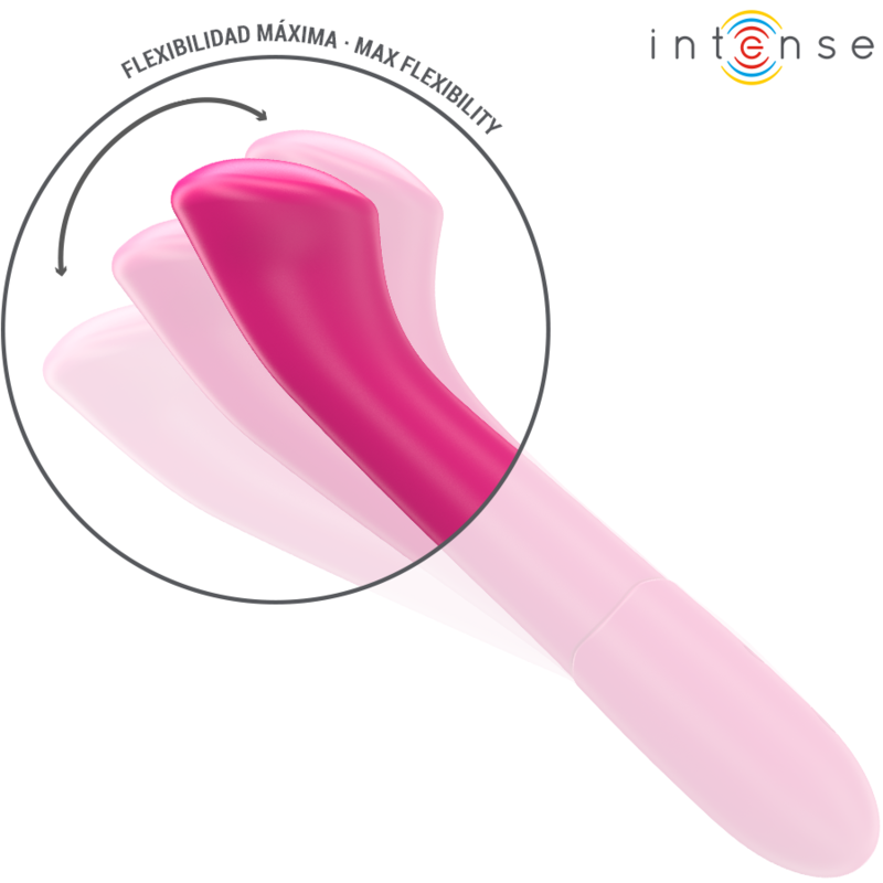 INTENSE - PATY VIBRATEUR 19 CM FLEXIBLE 10 VIBRATIONS MODÈLE 2 ROSE - Sensualia
