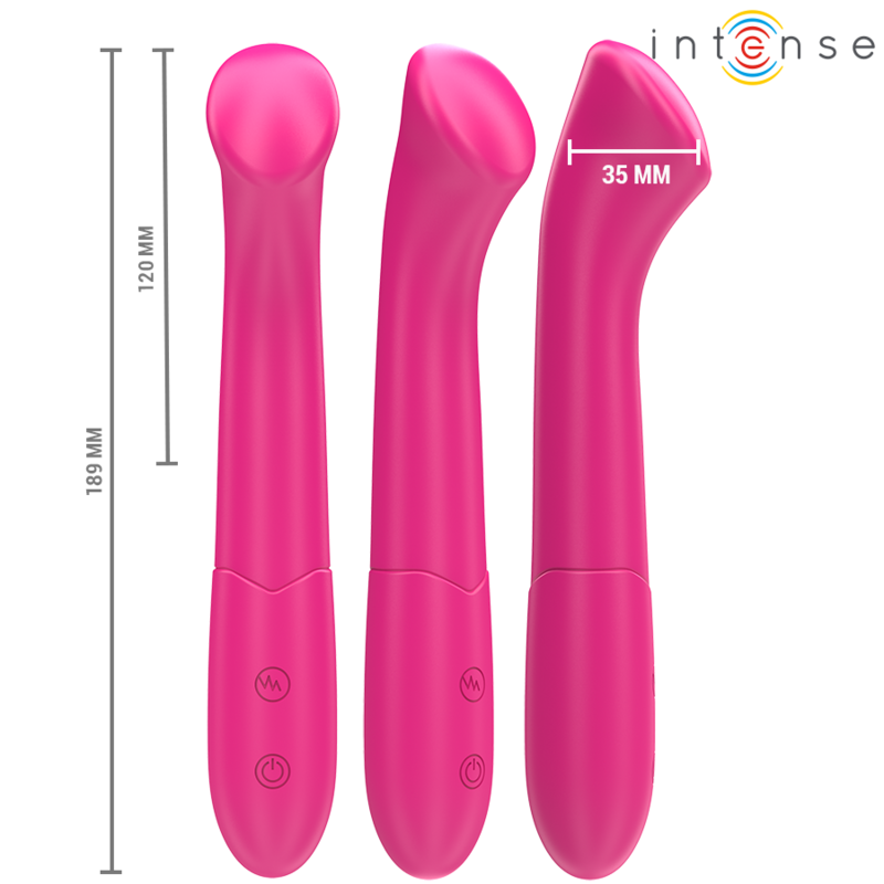 INTENSE - PATY VIBRATEUR 19 CM FLEXIBLE 10 VIBRATIONS MODÈLE 2 ROSE - Sensualia