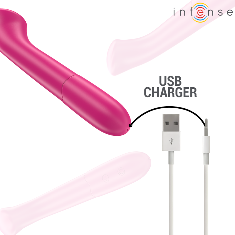 INTENSE - PATY VIBRATEUR 19 CM FLEXIBLE 10 VIBRATIONS MODÈLE 2 ROSE - Sensualia