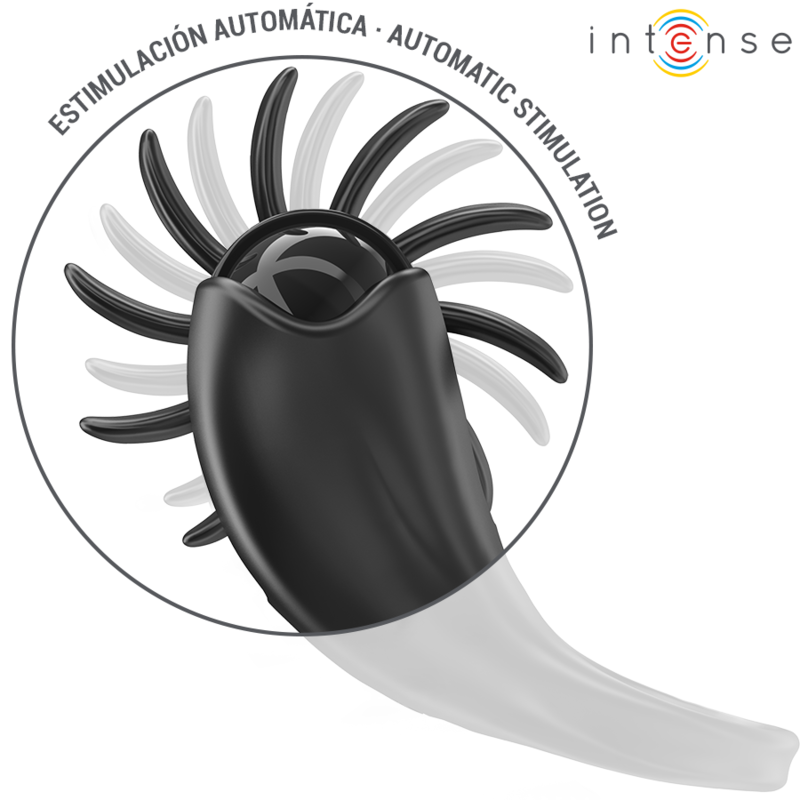 INTENSE - MABEL ANNEAU VIBRANT 10 VIBRATIONS AVEC STIMULATEUR DE CLITORIS NOIR - Sensualia