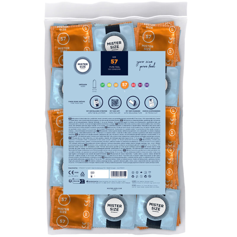 MISTER SIZE - PRÉSERVATIF TAILLE L 57 MM (100 UNITÉS) - Sensualia