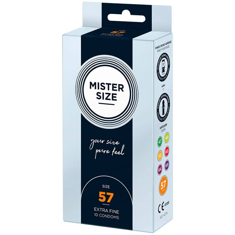 MISTER SIZE - PRÉSERVATIF TAILLE L 57 MM (10 UNITÉS) - Sensualia