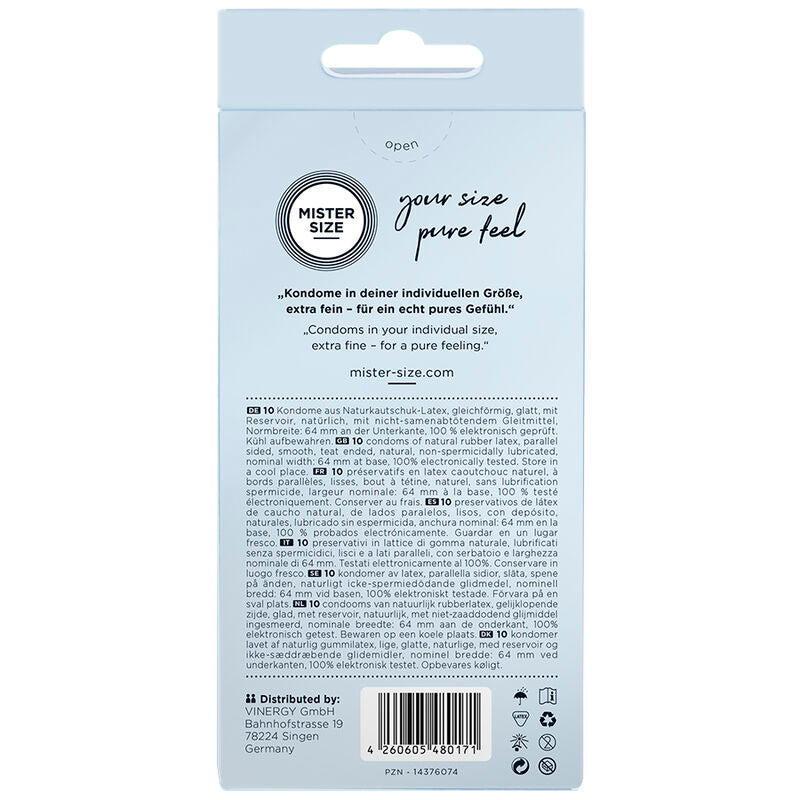MISTER SIZE - PRÉSERVATIFS TAILLE XXL 64 MM (10 UNITÉS) - Sensualia