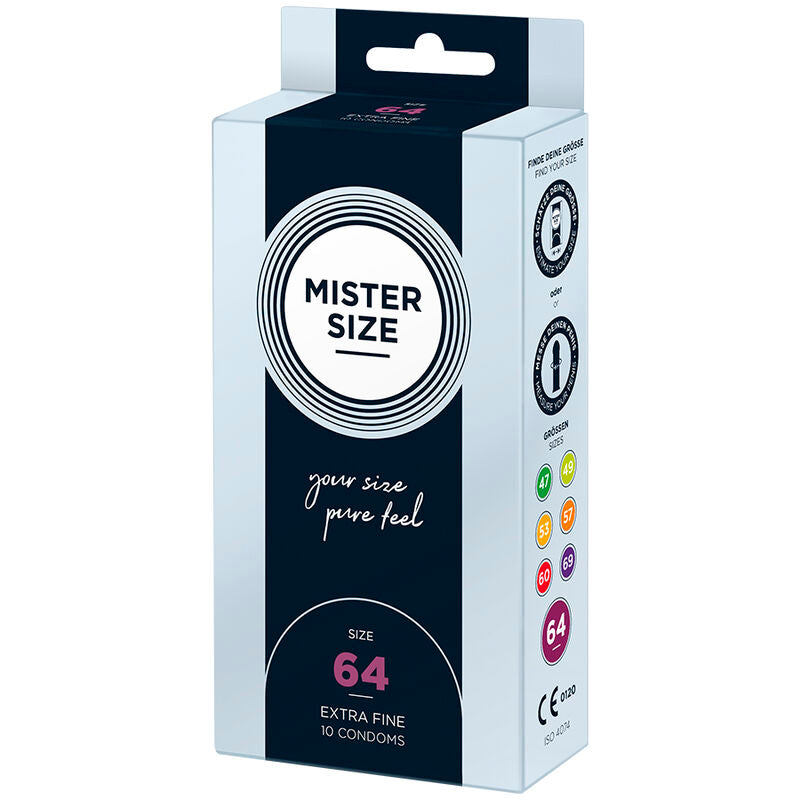 MISTER SIZE - PRÉSERVATIFS TAILLE XXL 64 MM (10 UNITÉS) - Sensualia