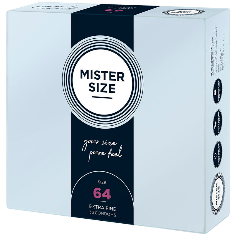 MISTER SIZE - PRÉSERVATIFS TAILLE XXL 64 MM (36 UNITÉS) - Sensualia