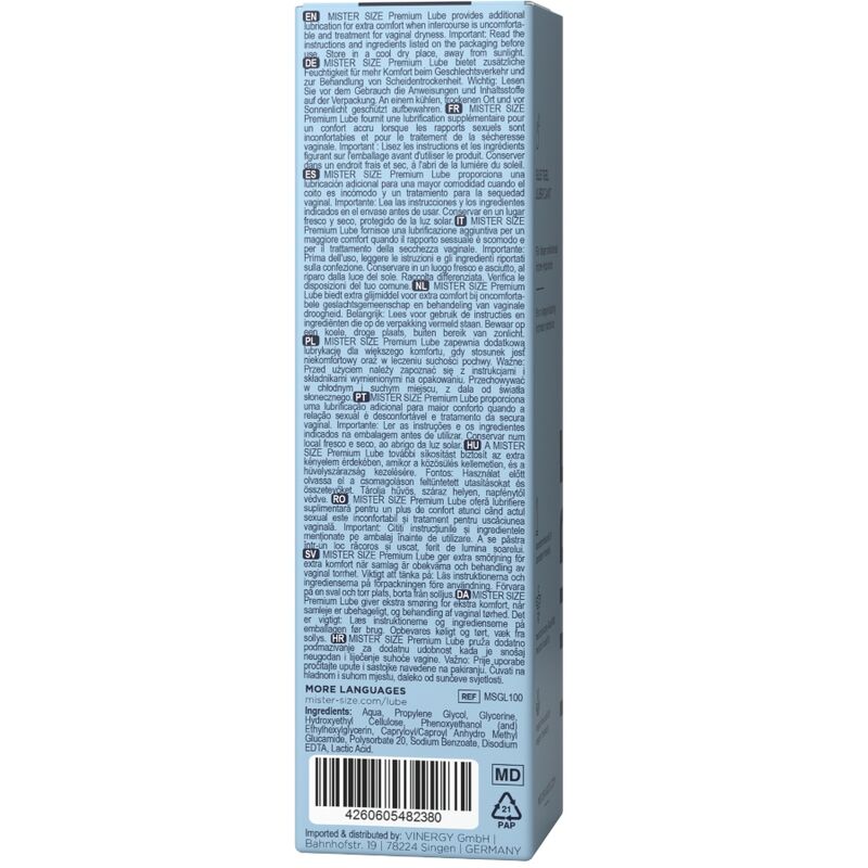 MISTER SIZE - LUBRIFIANT PREMIUM 100 ML - Sensualia