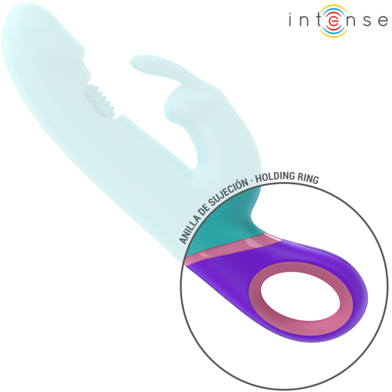 INTENSE - MONICA VIBRATEUR RABBIT AVEC STIMULATEUR DE POINT G ROTATIF BLEU - Sensualia