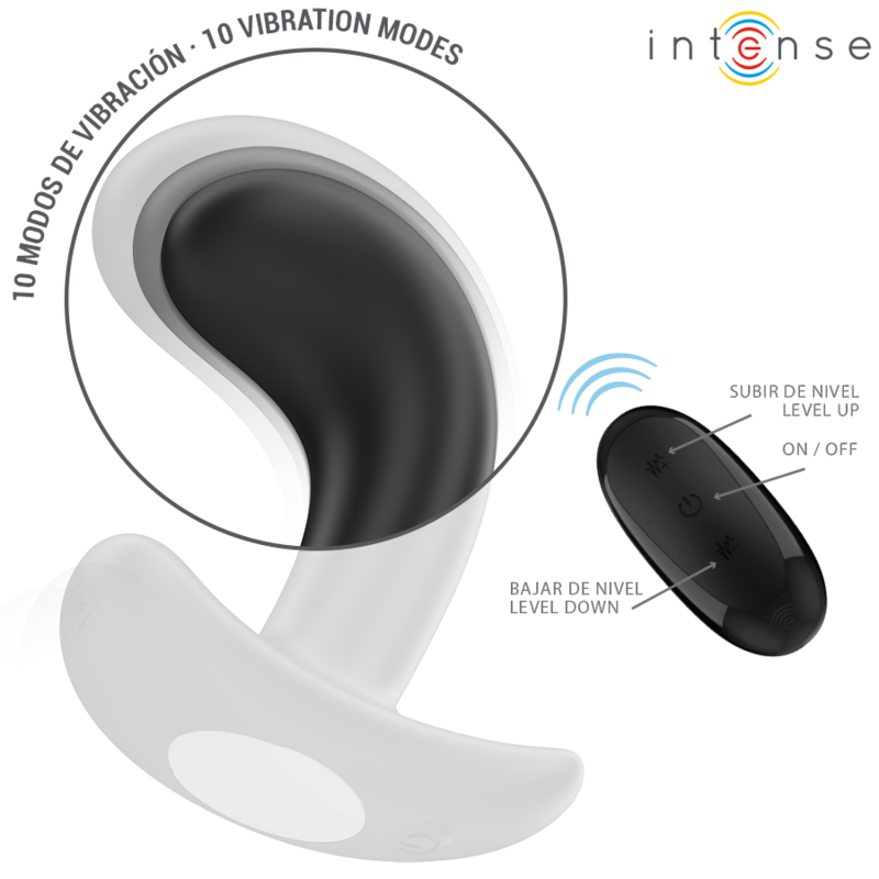 INTENSE - CHANDLER ANAL PLUG 10 VIBRATIONS NOIR TÉLÉCOMMANDE - Sensualia