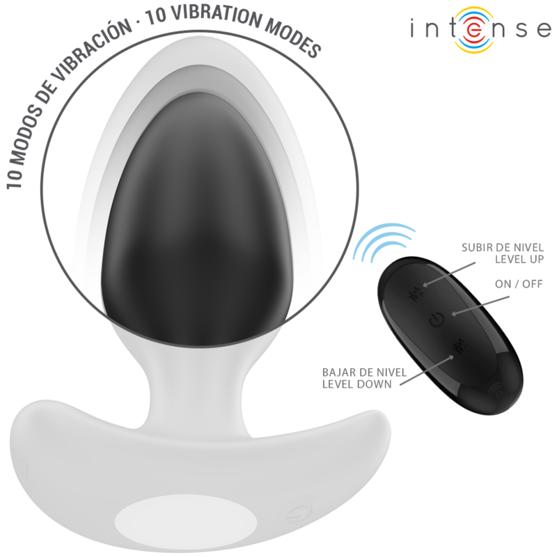 INTENSE - JOEY ANAL PLUG 10 VIBRATIONS NOIR TÉLÉCOMMANDE - Sensualia