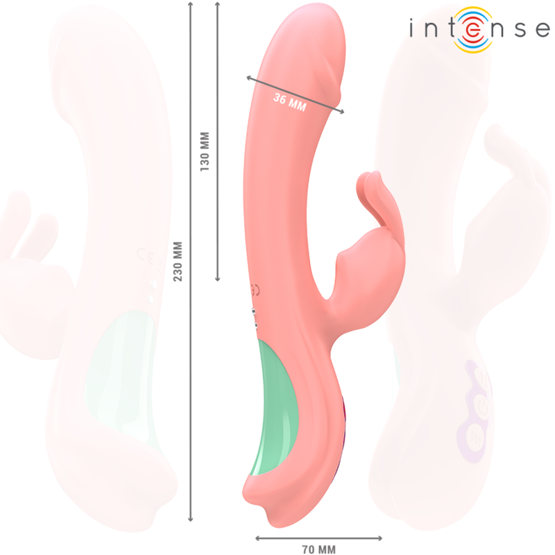 INTENSE - RACHEL VIBRATEUR RABBIT 5 VIBRATIONS ROSE - Sensualia