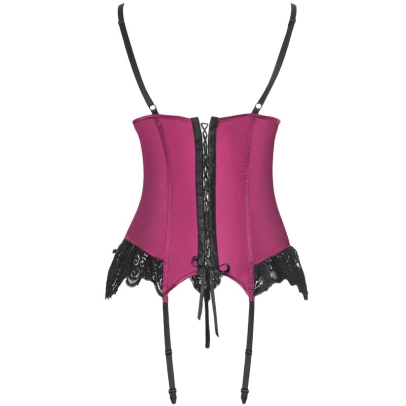 LIVCO CORSETTI FASHION - AGRAFENA CF 90436 CORSET + STRING BORDEAUX L/XL - Sensualia
