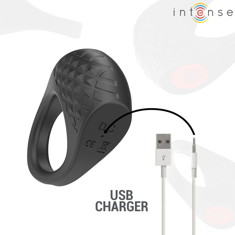 INTENSE - CLOVER VIBRATEUR ANNEAU PÉNIS 10 VIBRATIONS NOIR - Sensualia