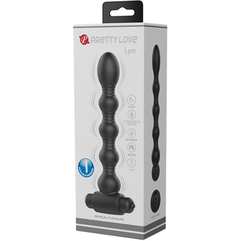 PRETTY LOVE - PLUG ANAL LYNN SILICONE 10 VIBRATIONS NOIR - Sensualia