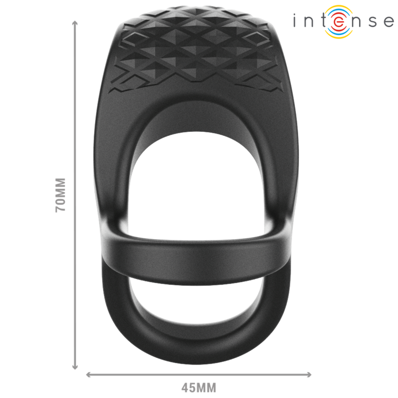 INTENSE - ALEX VIBRATEUR DOUBLE ANNEAU PÉNIS 10 VIBRATIONS NOIR - Sensualia