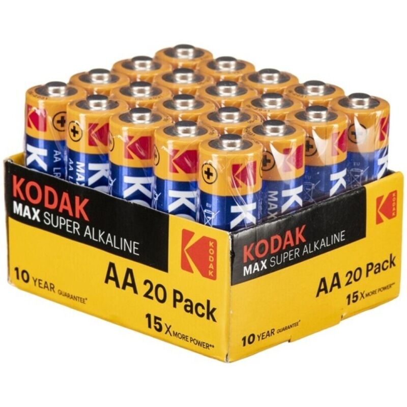 KODAK - PACK DE 20 PILES ALCALINES MAX AA LR6 - Sensualia