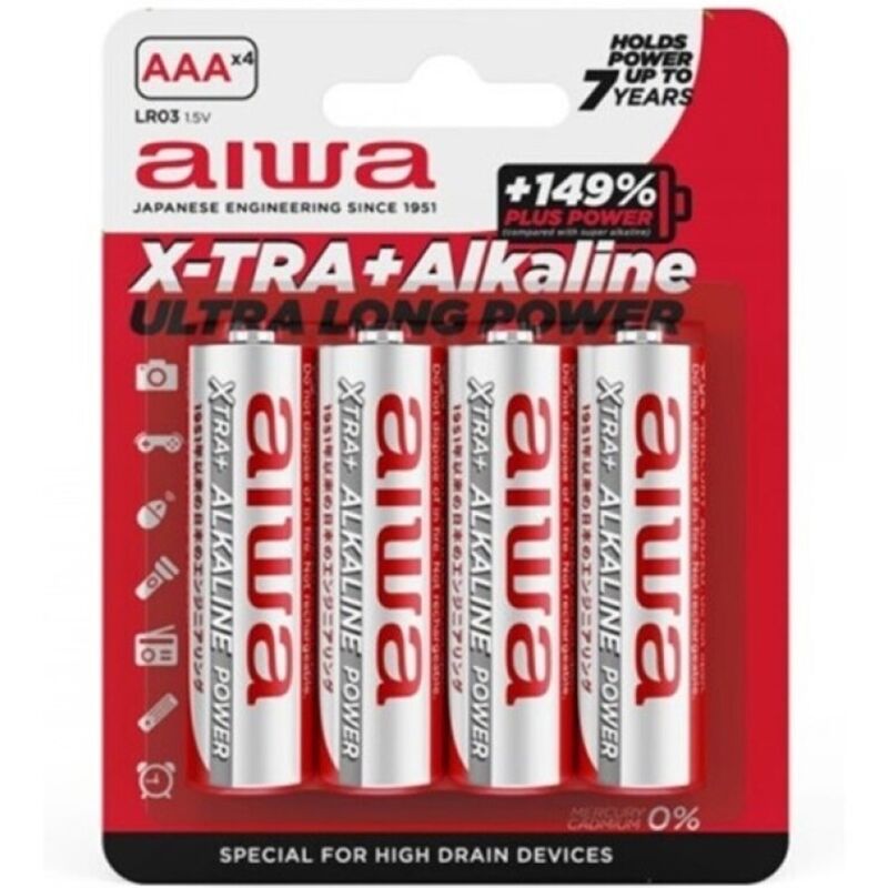 AIWA - PILE ALCALINE X-TRA AAA LR03 BLISTER*4 - Sensualia