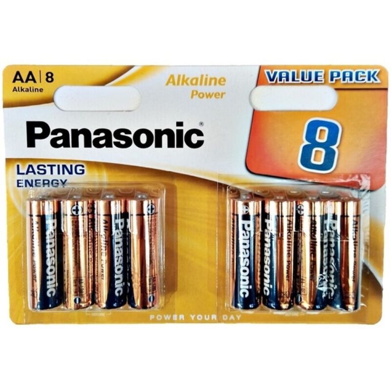 PANASONIC - BLISTER DE PILE AA ALCALINE BRONZE LR6*8 - Sensualia