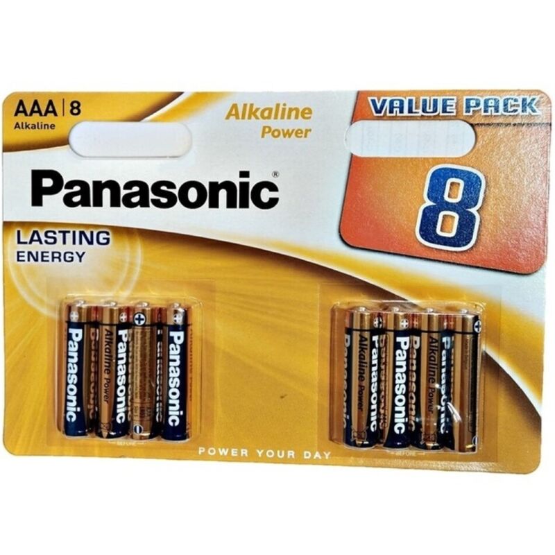 PANASONIC - BLISTER DE PILE AAA ALCALINE BRONZE LR03*8 - Sensualia