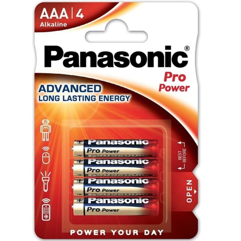 PANASONIC - PILES ALCALINES PRO POWER AAA LR03 BLISTER*4 - Sensualia