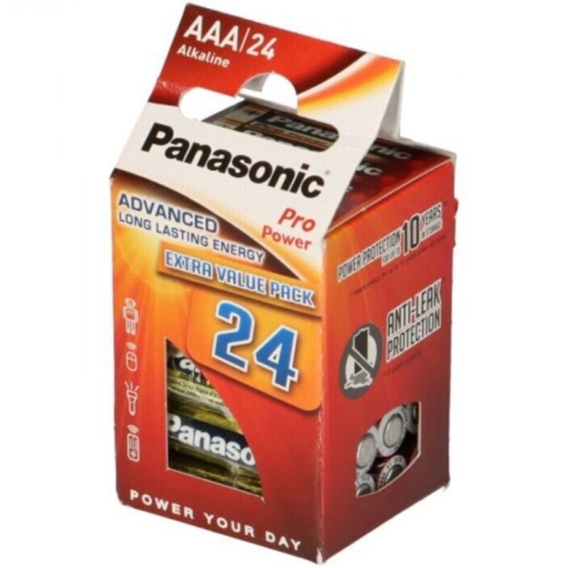 PANASONIC - PACK DE 24 PILES ALCALINES AAA LR03 PRO POWER - Sensualia