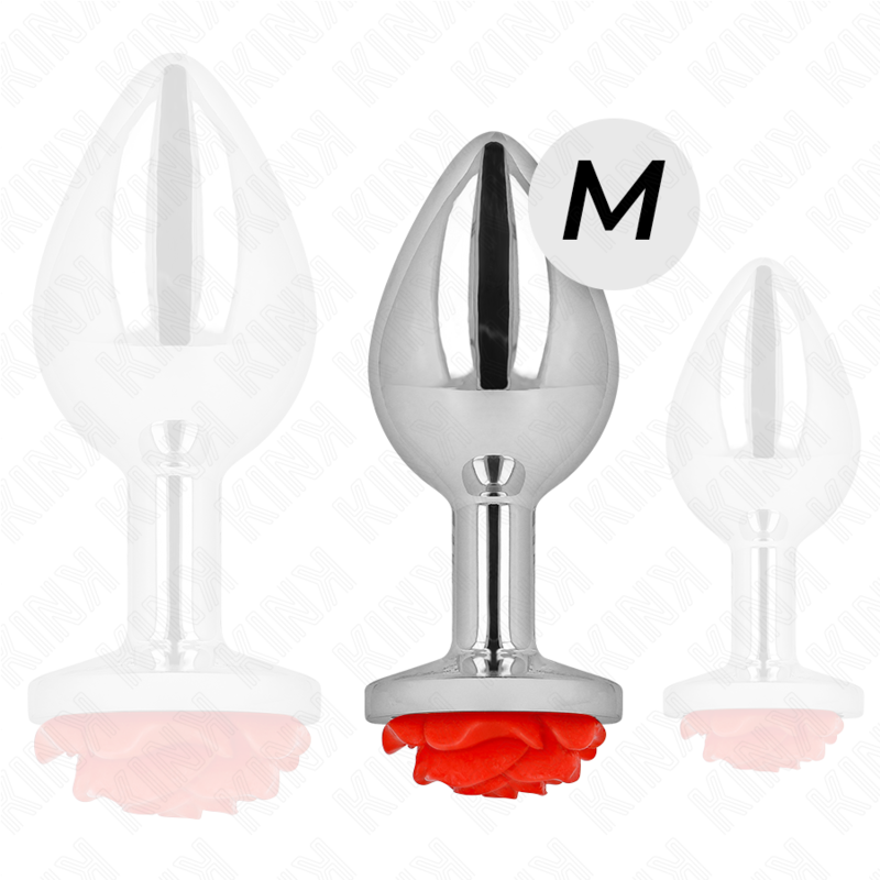 KINK - PLUG ANAL ROSE ROUGE TAILLE M - Sensualia