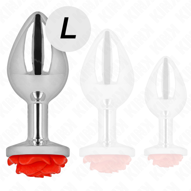 KINK - PLUG ANAL ROSE ROUGE TAILLE L - Sensualia
