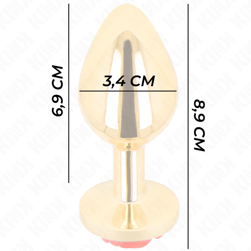 KINK - PLUG ANAL OR ROSE ROUGE TAILLE M - Sensualia