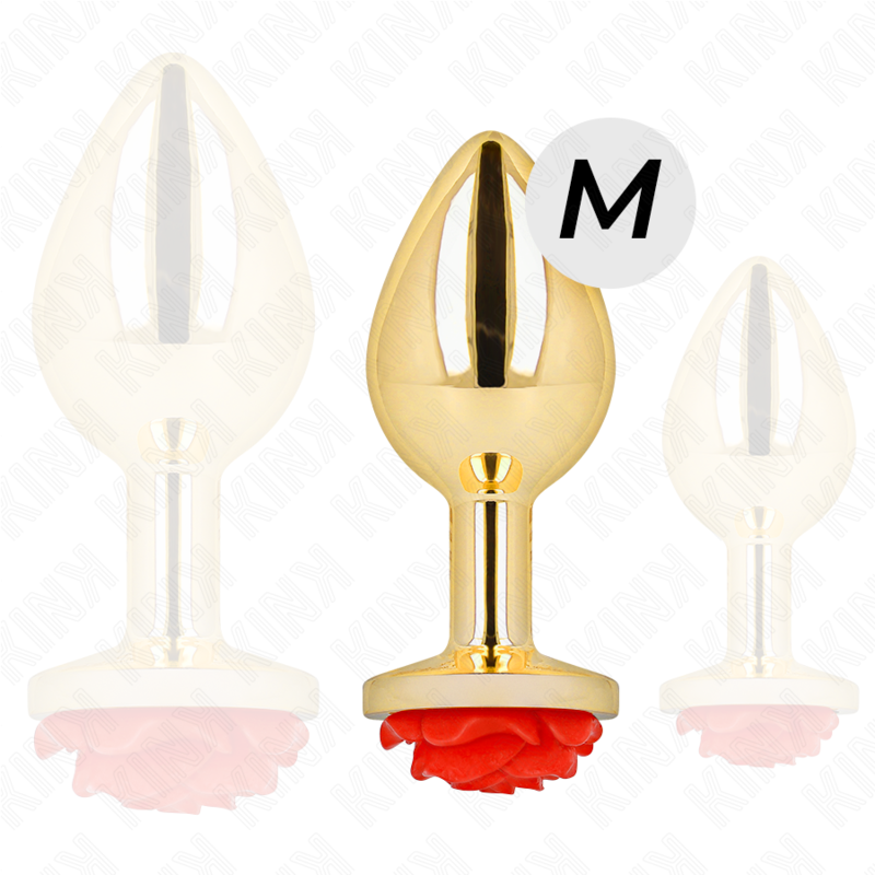 KINK - PLUG ANAL OR ROSE ROUGE TAILLE M - Sensualia