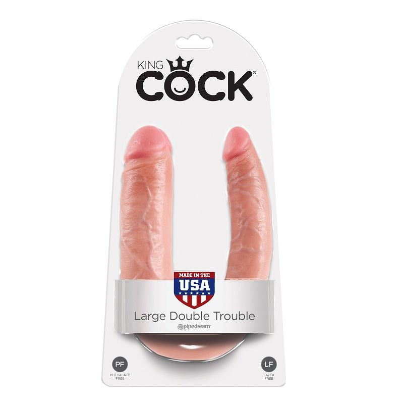 KING COCK - GODE DOUBLE PÉNÉTRATION 17.8 CM NATUREL - Sensualia