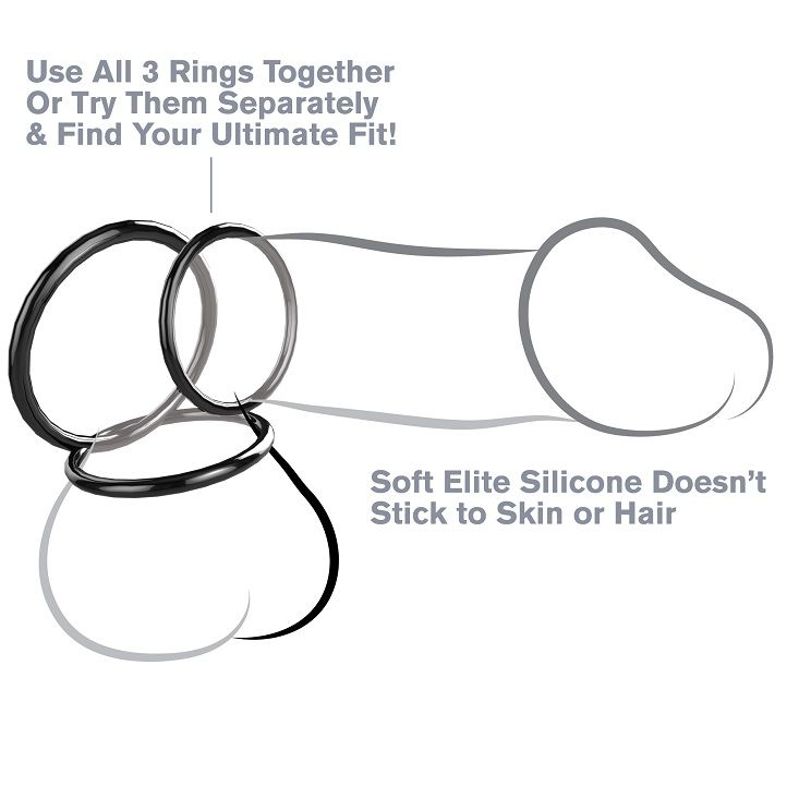 FANTASY C-RINGZ - SILICONE 3 ANNEAUX STAMINA SET - Sensualia